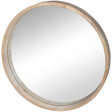Natural Cooper Round Wooden Wall Mirror
