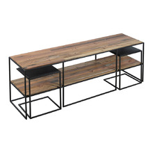 3 Piece Sublime Wooden TV Unit & Side Tables Set