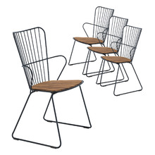 Paon Metal & Bamboo Outdoor Dining Chair (Set of 4)