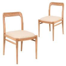 Ren Teak Wood Dining Chairs (Set of 2)