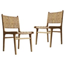 Kent Leather Suede Dining Chairs (Set of 2)