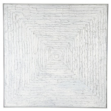 White Vortex Hand-Painted Framed Canvas Wall Art