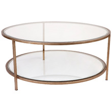 Charlotte Round Glass-Top Coffee Table