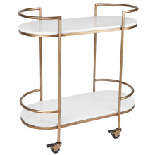 Cherise Metal & Quartz Stone Drinks Trolley