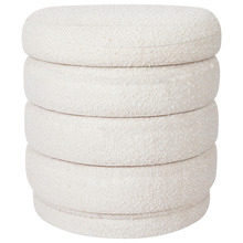 White Elbert Boucle Footstool