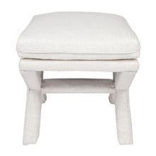 Natural Evelyn Linen-Blend Accent Stool