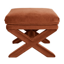 Caramel Evelyn Velvet Accent Stool