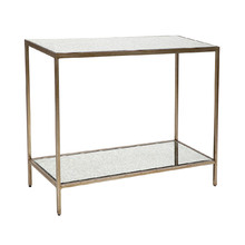 Antique Gold Dorian Glass-Top Console Table