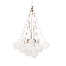 Savino Medium Cloud Brass Frosted Glass 3 Light Pendant