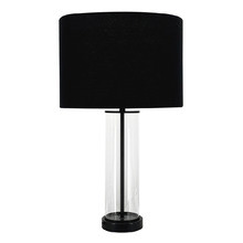 Cassandra Black Glass Side Table Lamp