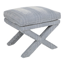 Blue Evelyn Chevron Stool