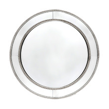 Round Antique Silver Zeta Wall Mirror