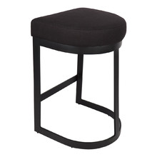 65cm Black Leg Aronne Cotton-Blend Kitchen Stool