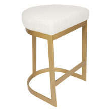 65cm Brass Leg Aronne Cotton-Blend Kitchen Stool