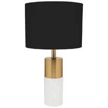 Mahlah Faux Marble Iron & Linen Table Lamp