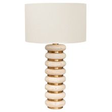 86cm Hugo Brass & Travertine Table Lamp