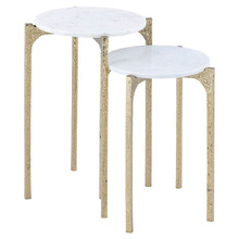 2 Piece Reston Marble Nesting Side Table Set