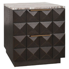 River Brown Bethany Marble Bedside Table