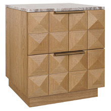 River Brown Bethany Marble Bedside Table