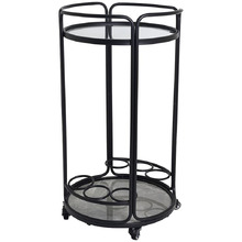Black Wyatt Round Bar Cart