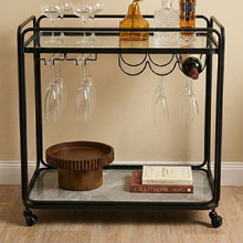 Black Wyatt Rectangular Bar Cart