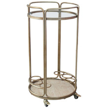 Antique Gold Wyatt Round Bar Cart