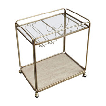 Antique Gold Wyatt Rectangular Bar Cart