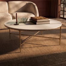 Heston Round Marble-Top Coffee Table