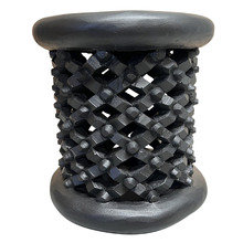 Coron Bamileke Iroko Wood Side Table