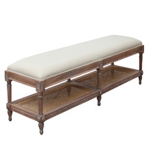 Natural Marseille Mindi Wood Bedroom Bench