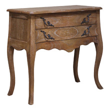 French Provincial Chateaux 2 Drawer Bedside Table