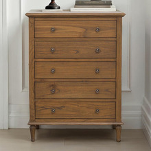 Betty Indonesian Oak Wood 5 Drawer Chest