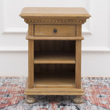 Caine Indonesian Oak Wood 1 Drawer Bedside Table
