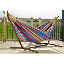 Combo Double Cotton Hammock with Stand
