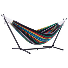 Combo Cotton Double Hammock with Steel Stand