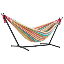 Combo Double Cotton Hammock with Steel Stand