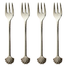Scalloped Shell Aluminium Dessert Forks (Set of 4)