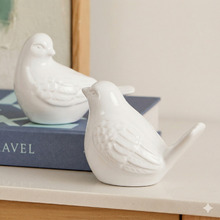 2 Piece Swallow Ceramic Bird Ornament Set