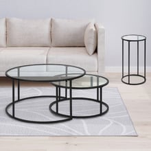 3 Piece Coco Round Nesting Coffee & Side Table Set