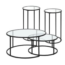4 Piece Coco Round Nesting Coffee & Side Table Set