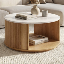 Villeneuve Round Marble-Look Coffee Table