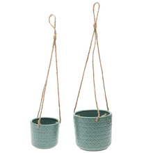 2 Piece Gisela Ceramic Hanging Pot Set