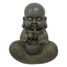 Sitting Buddha with Bowl Ceramic Statue