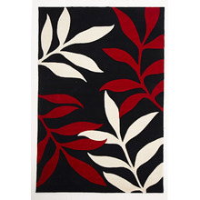 Stunning Leave Black Tufted Rug