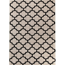 Cream & Black Lattice Acrylic Rug