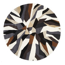 Crossroads Designer Wool Brown White Grey Rug