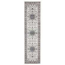 Medallion Runner White with Beige Border