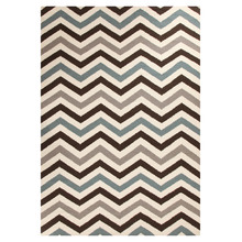 Flat Weave Design Rug Blue Brown