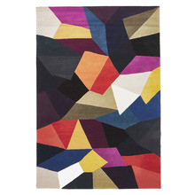Blue, Rust, & Purple Eclectic Designer Wool Rug
