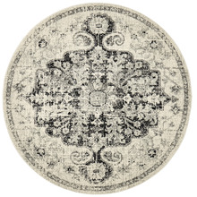 Charcoal Chilaz Bulbut Round Rug